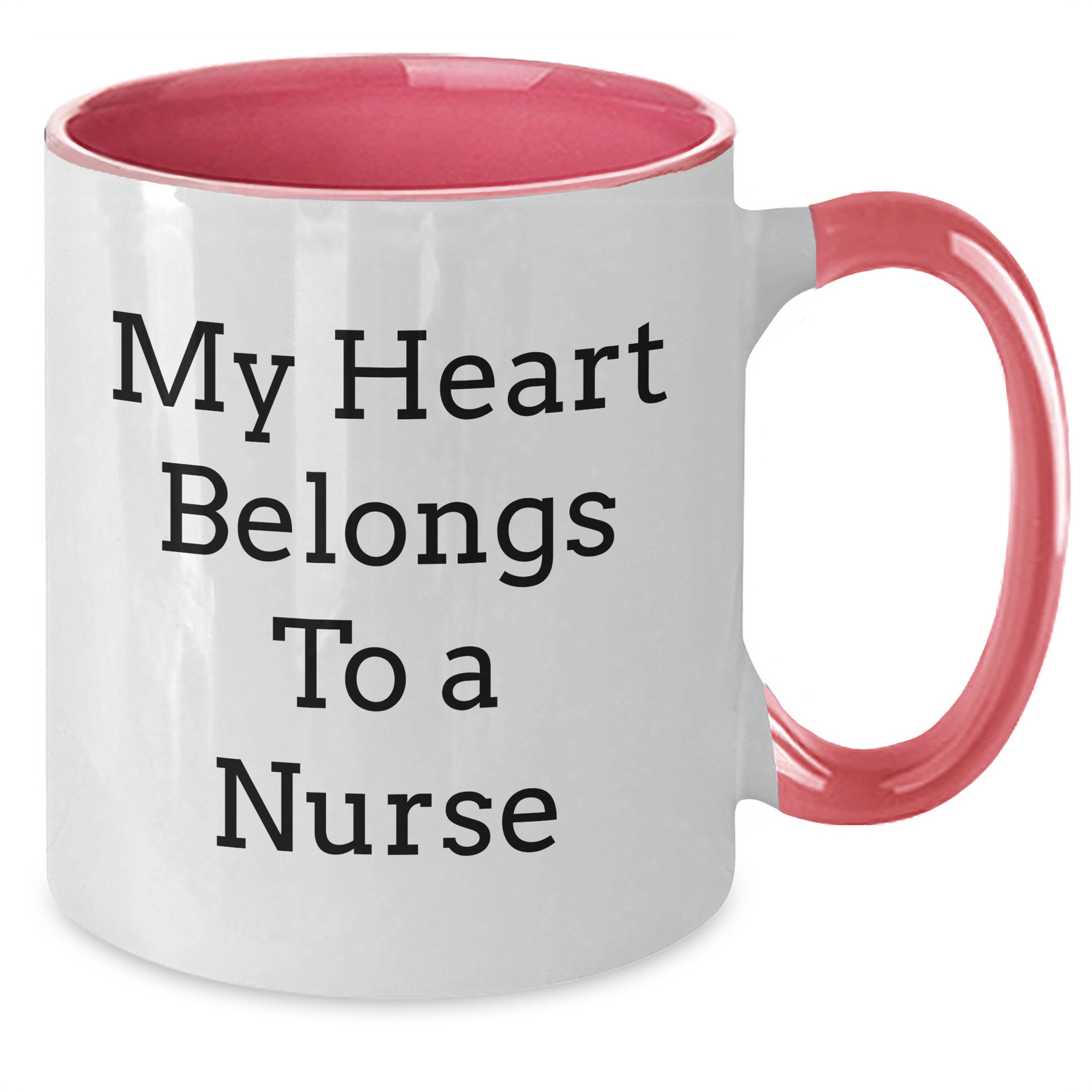 Funny Nurse Gifts from Family, Unique Two Tone Coffee Mug for Men, 'My Heart Belongs To A Nurse' Inspiration, Father's Day Unique Gifts - Additional