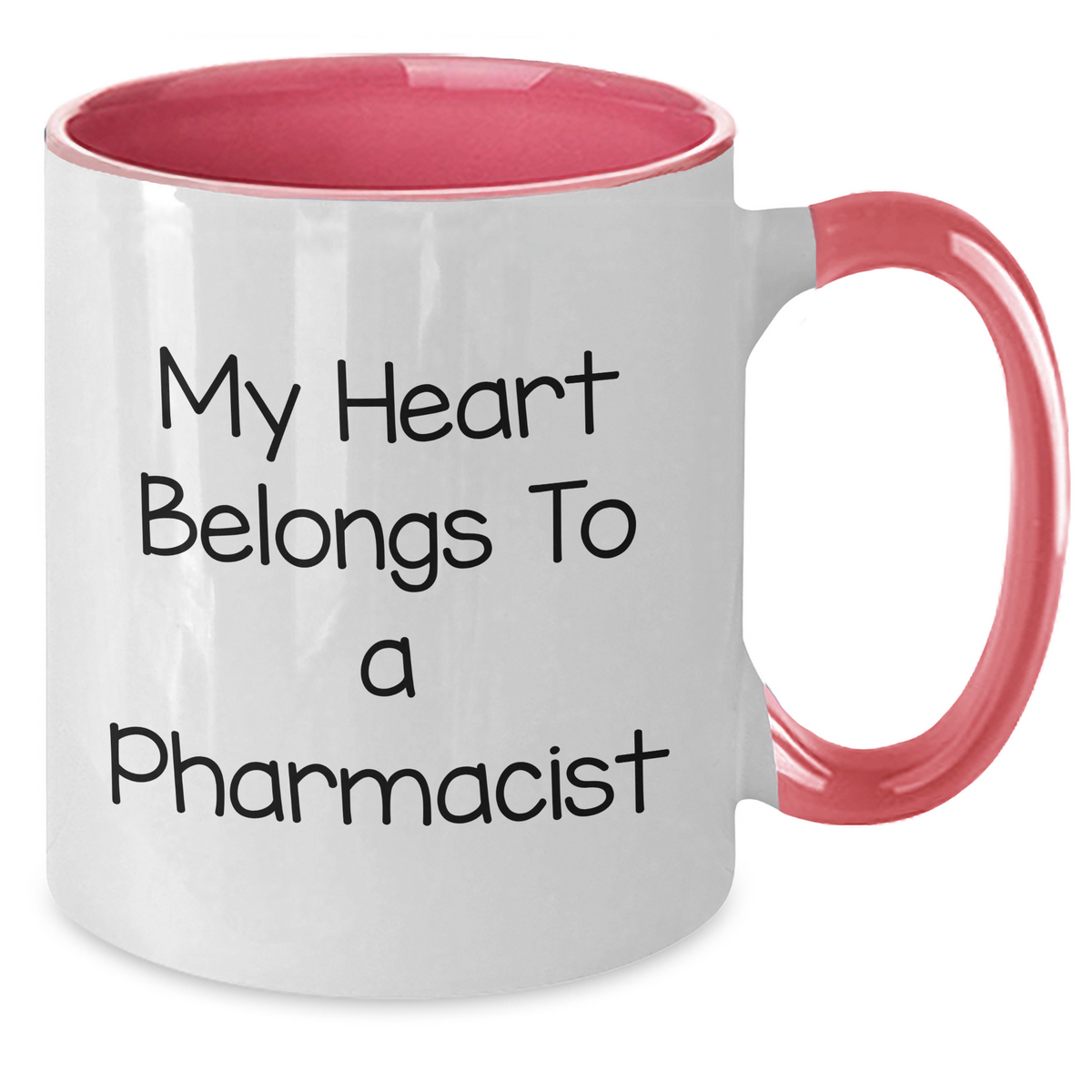 Funny Pharmacist Gifts, 'My Heart Belongs To A Pharmacist' Two Tone Coffee Mug for Dad, Father's Day Unique Gifts from Family, Friends, or Coworkers - Additional