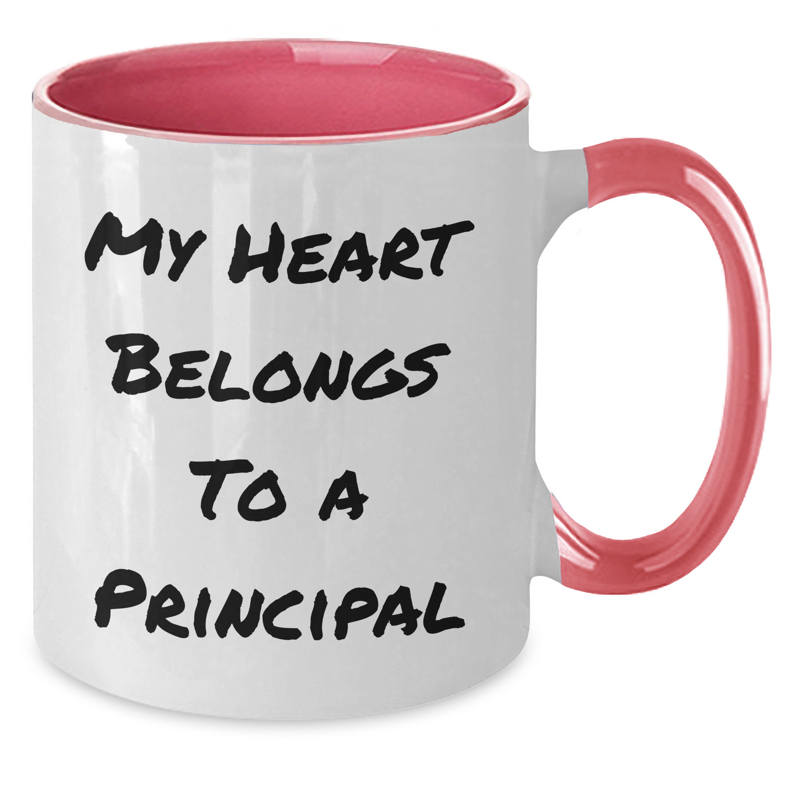 Funny Principal Gifts - My Heart Belongs To A Principal Two Tone Coffee Mug, Gifts from Men for Principal, Father's Day Unique Gifts - Additional