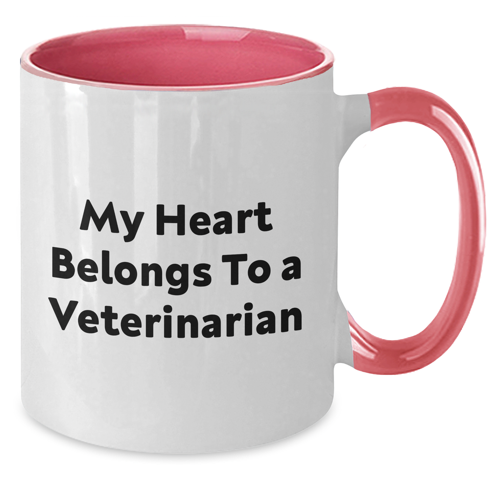 Funny Veterinarian Gifts, My Heart Belongs To A Veterinarian Two Tone Coffee Mug, Father's Day Unique Gifts from Friends to Men - Additional