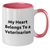 Funny Veterinarian Gifts, My Heart Belongs To A Veterinarian Two Tone Coffee Mug, Father's Day Unique Gifts from Friends to Men - Additional