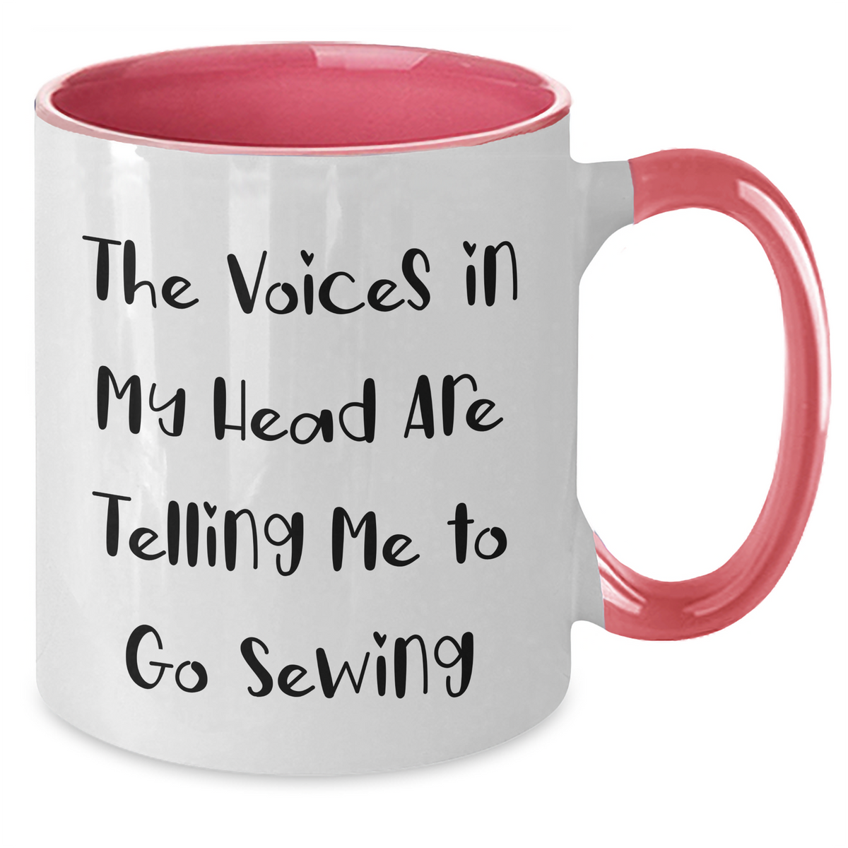 Sewing Humor Two Tone Coffee Mugs, Funny Gifts for Dad from Family on Father's Day - The Voices In My Head Are Telling Me To Go Sewing - Additional