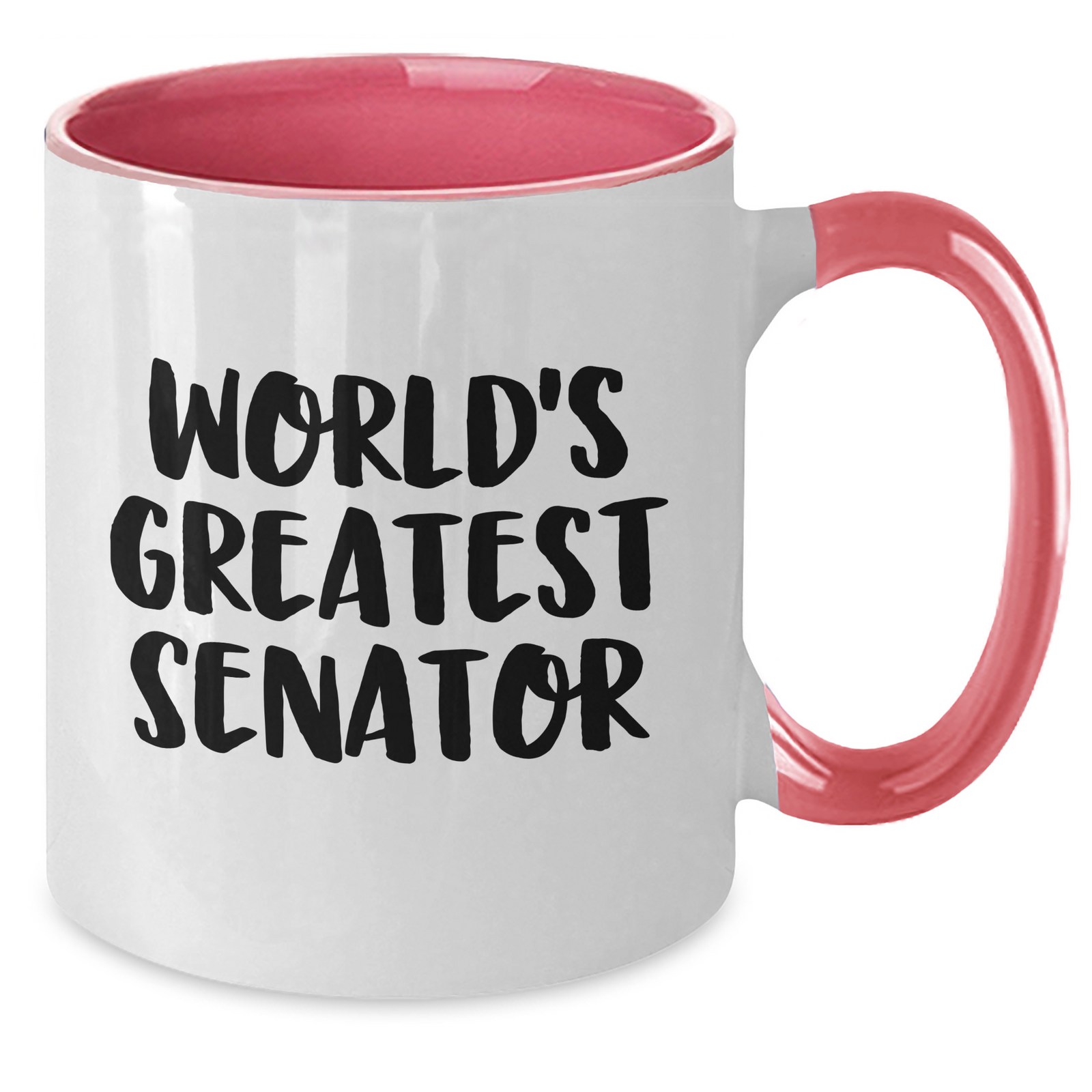 Funny Senator Gifts from Friends for Mothers Day Two Tone Coffee Mug 'World's Greatest Senator' - Additional