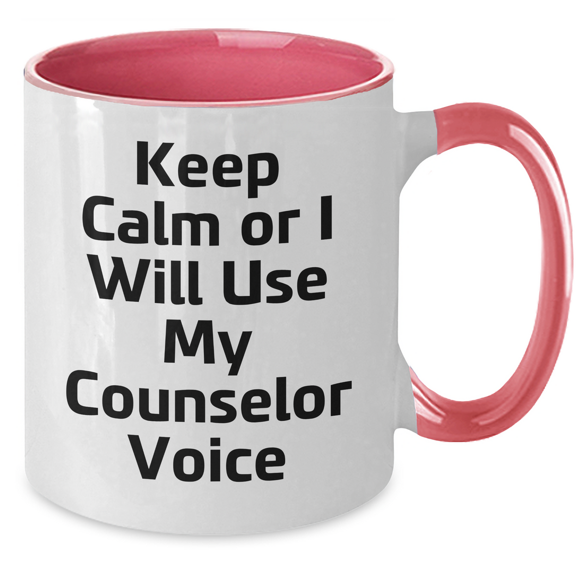 Counselor Gifts from Men - Keep Calm Or I Will Use My Counselor Voice Funny Two Tone Coffee Mug, Father's Day Unique Gifts for Counselor - Additional