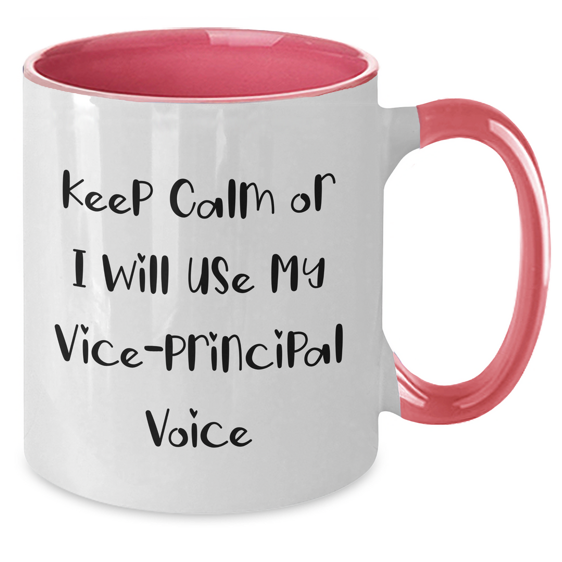 Vice-Principal Humor Funny Gifts from Friends for Mother's Day, Two Tone Coffee Mug with Keep Calm Or I Will Use My Vice-principal Voice Quote, Unique Ceramic 11oz Mugs for Vice-principal Lovers - Additional