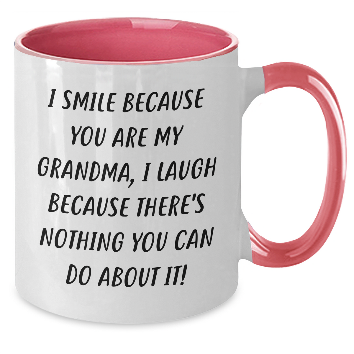 Funny Grandma Gifts, I Smile Because You Are My Grandma, Two Tone Coffee Mug for Mother's Day from Family - Additional