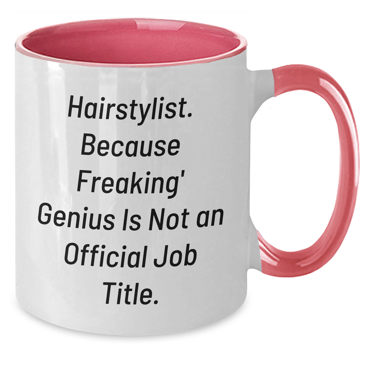 Hairstylist Gifts from Men, Cute Two Tone Coffee Mugs for Hairstylists, Father's Day Unique Gifts with Funny Quote - Black and White, Red and White, Navy and White, and Pink and White Options - Additional