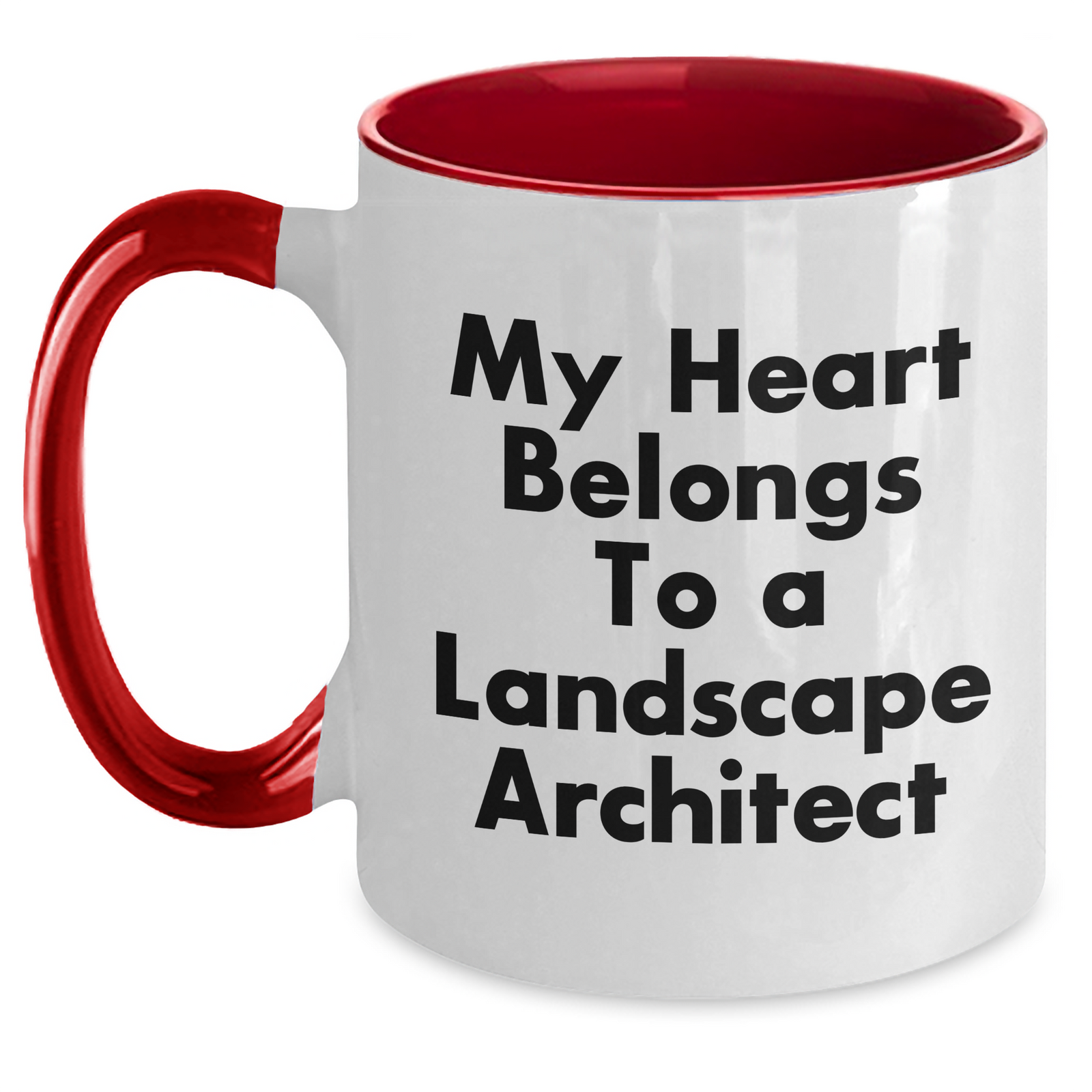 Funny Landscape Architect Gifts for Men - My Heart Belongs To A Landscape Architect Two Tone Coffee Mug - Father's Day Unique Gifts from Family and Friends - Main
