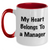 Funny Manager Two Tone Coffee Mug - Gifts from Friends, Family or Coworkers for Manager on Mother's Day - My Heart Belongs To A Manager - Main