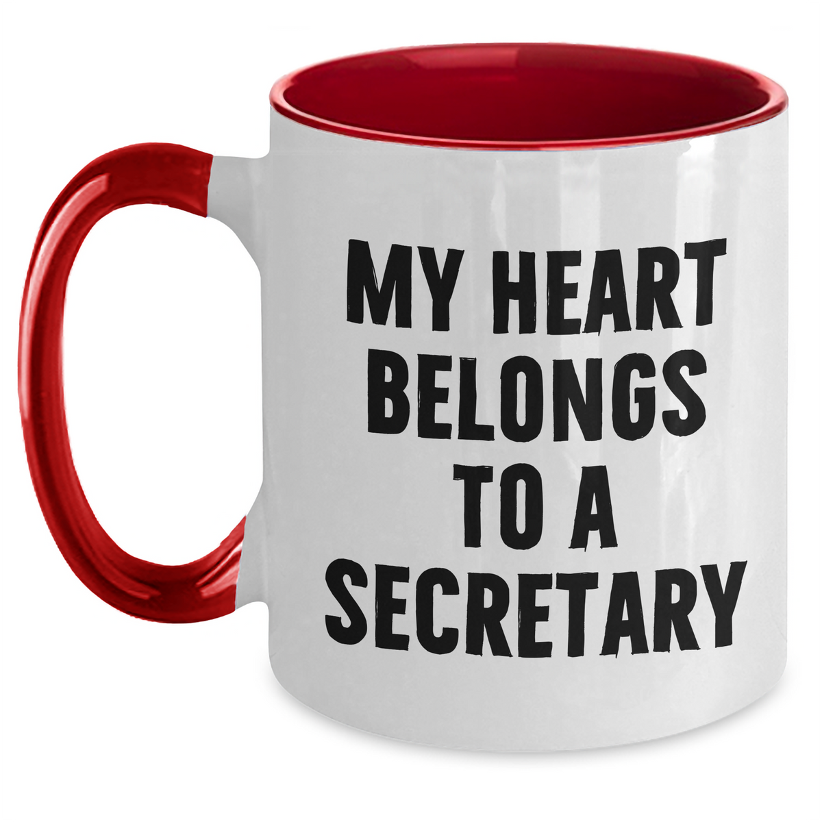 Funny Secretary Gift, My Heart Belongs To A Secretary, Two Tone Coffee Mug, Father's Day Unique Gifts from Men to Secretary - Main