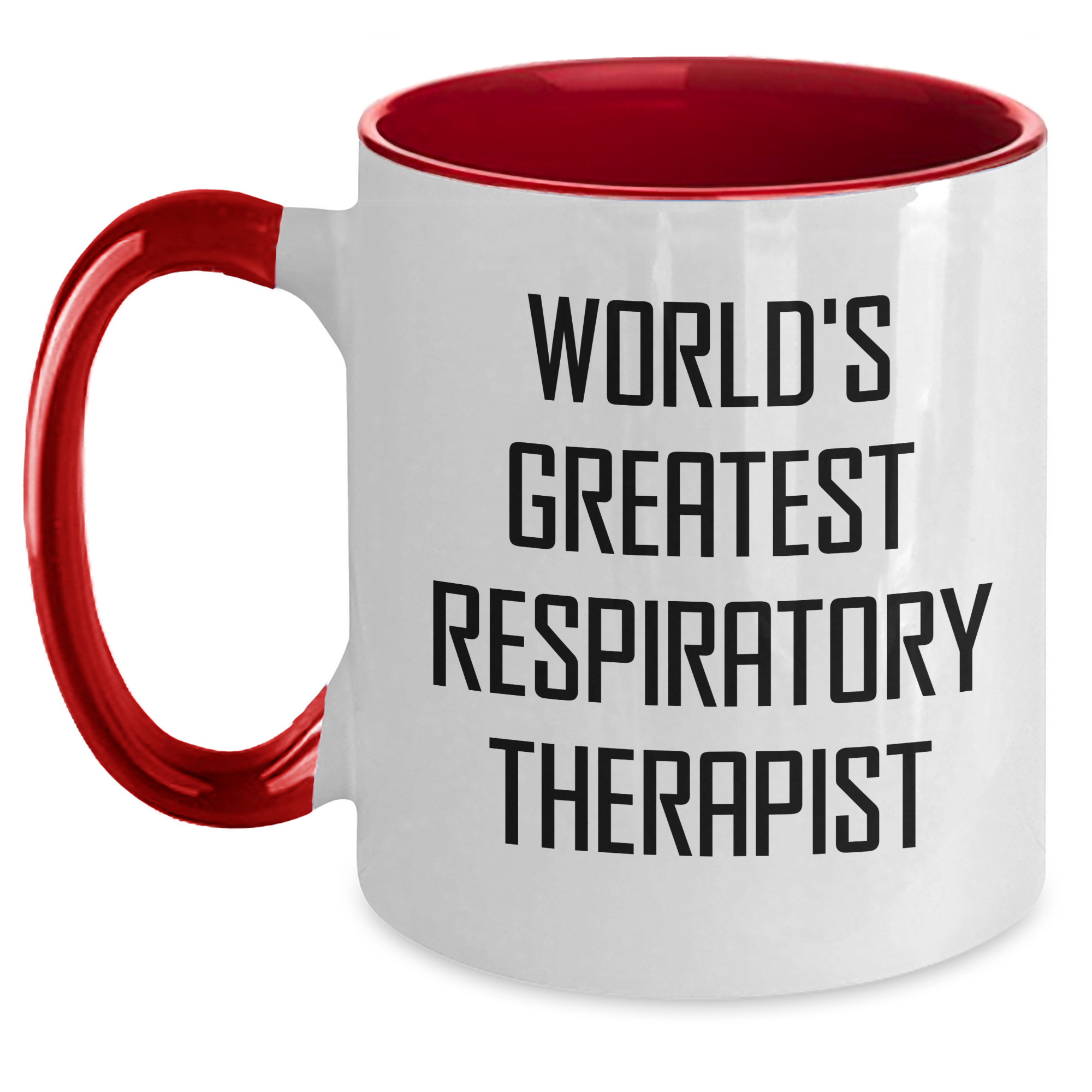 Funny Respiratory Therapist Gifts - 'World's Greatest' Quote Two Tone Coffee Mug, Gifts from Mom for Mother's Day - Main