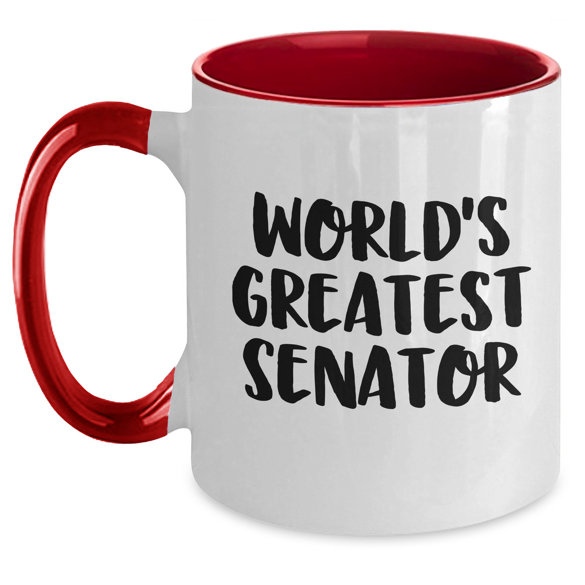 Funny Senator Gifts from Friends for Mothers Day Two Tone Coffee Mug 'World's Greatest Senator' - Main