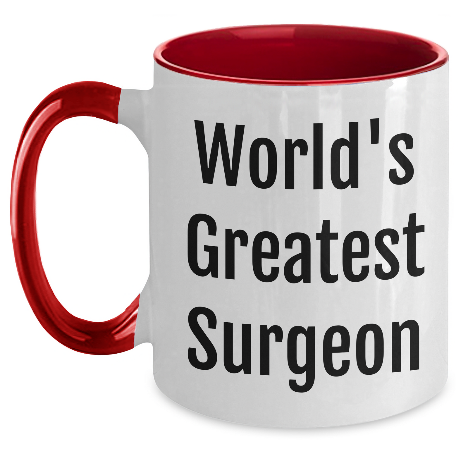 Funny Surgeon Gifts from Men to Women - World's Greatest Surgeon Two Tone Coffee Mug, Available in Four Color Combinations for Mother's Day - Main
