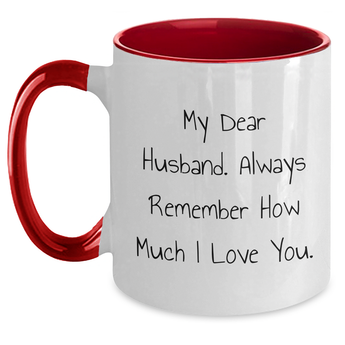 Funny Husband Gifts, My Dear Husband Coffee Mug, Two Tone Mugs for Him, Father's Day Presents from Family - Main