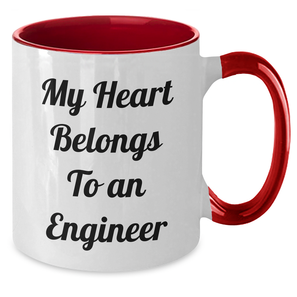 Funny Engineer Gifts - My Heart Belongs To An Engineer Two Tone Coffee Mug, Gifts from Family for Engineer Father's Day - Additional
