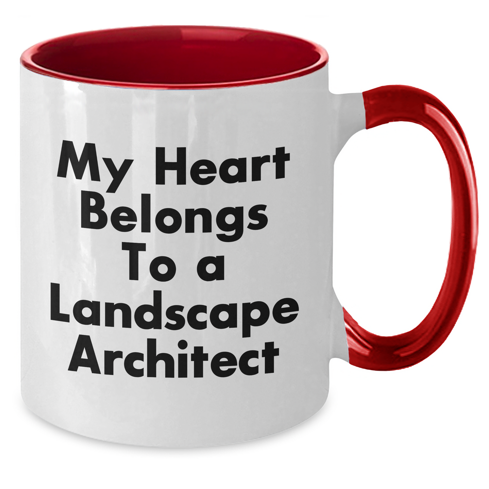 Funny Landscape Architect Gifts for Men - My Heart Belongs To A Landscape Architect Two Tone Coffee Mug - Father's Day Unique Gifts from Family and Friends - Additional