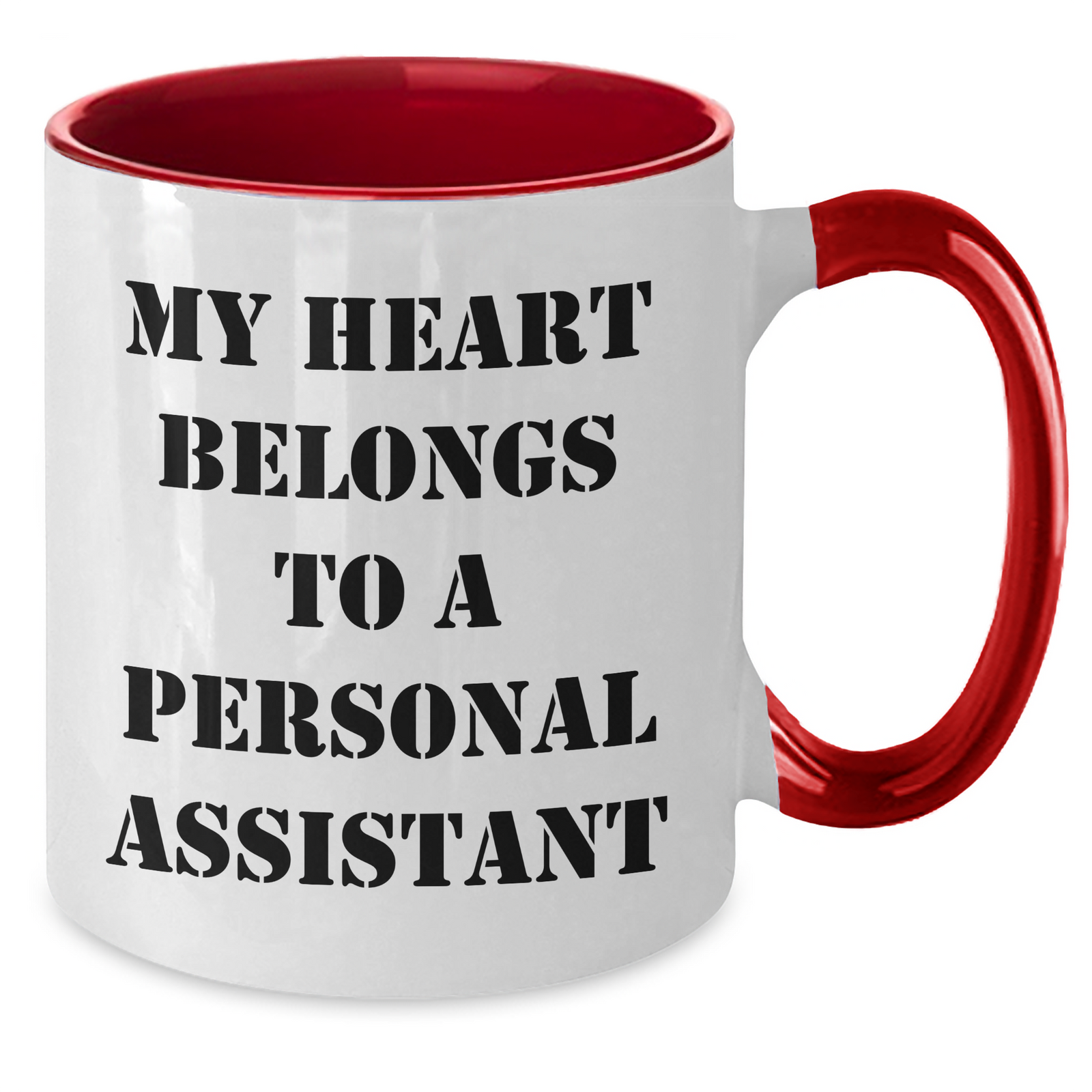Funny Personal Assistant Gifts from Men, Women, Friends, and Family - Heart Belongs to PA Two Tone Coffee Mug - Additional