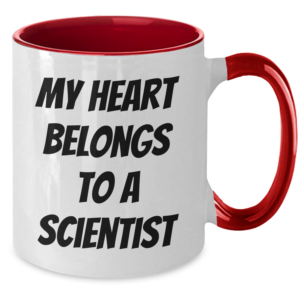 Funny Scientist Gifts from Men to Scientist Friends - My Heart Belongs To A Scientist Two Tone Coffee Mug, Father's Day Unique Gifts - Additional