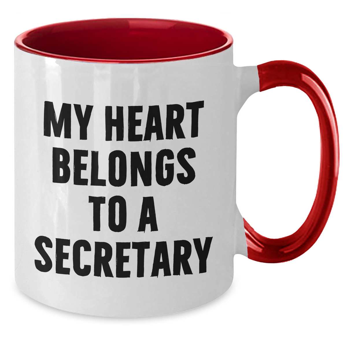 Funny Secretary Gift, My Heart Belongs To A Secretary, Two Tone Coffee Mug, Father's Day Unique Gifts from Men to Secretary - Additional