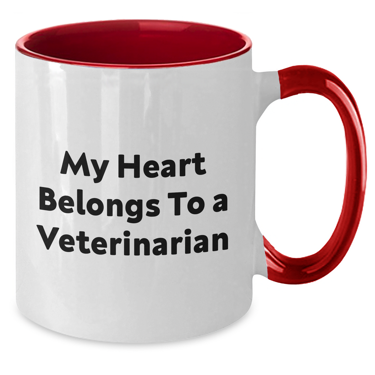 Funny Veterinarian Gifts, My Heart Belongs To A Veterinarian Two Tone Coffee Mug, Father's Day Unique Gifts from Friends to Men - Additional