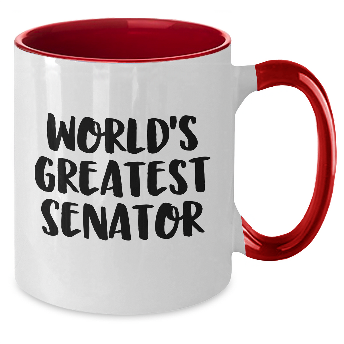 Funny Senator Gifts from Friends for Mothers Day Two Tone Coffee Mug 'World's Greatest Senator' - Additional