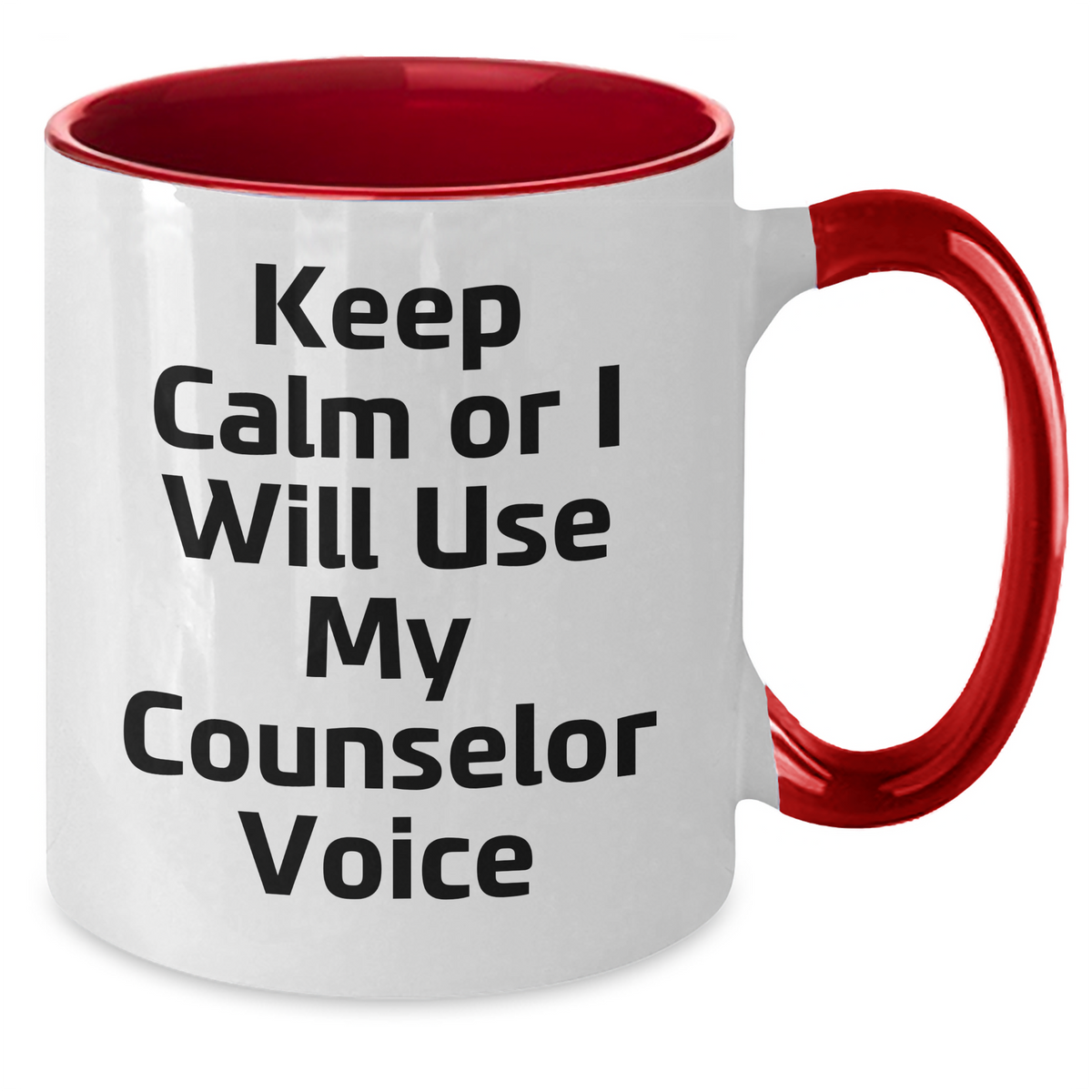 Counselor Gifts from Men - Keep Calm Or I Will Use My Counselor Voice Funny Two Tone Coffee Mug, Father's Day Unique Gifts for Counselor - Additional
