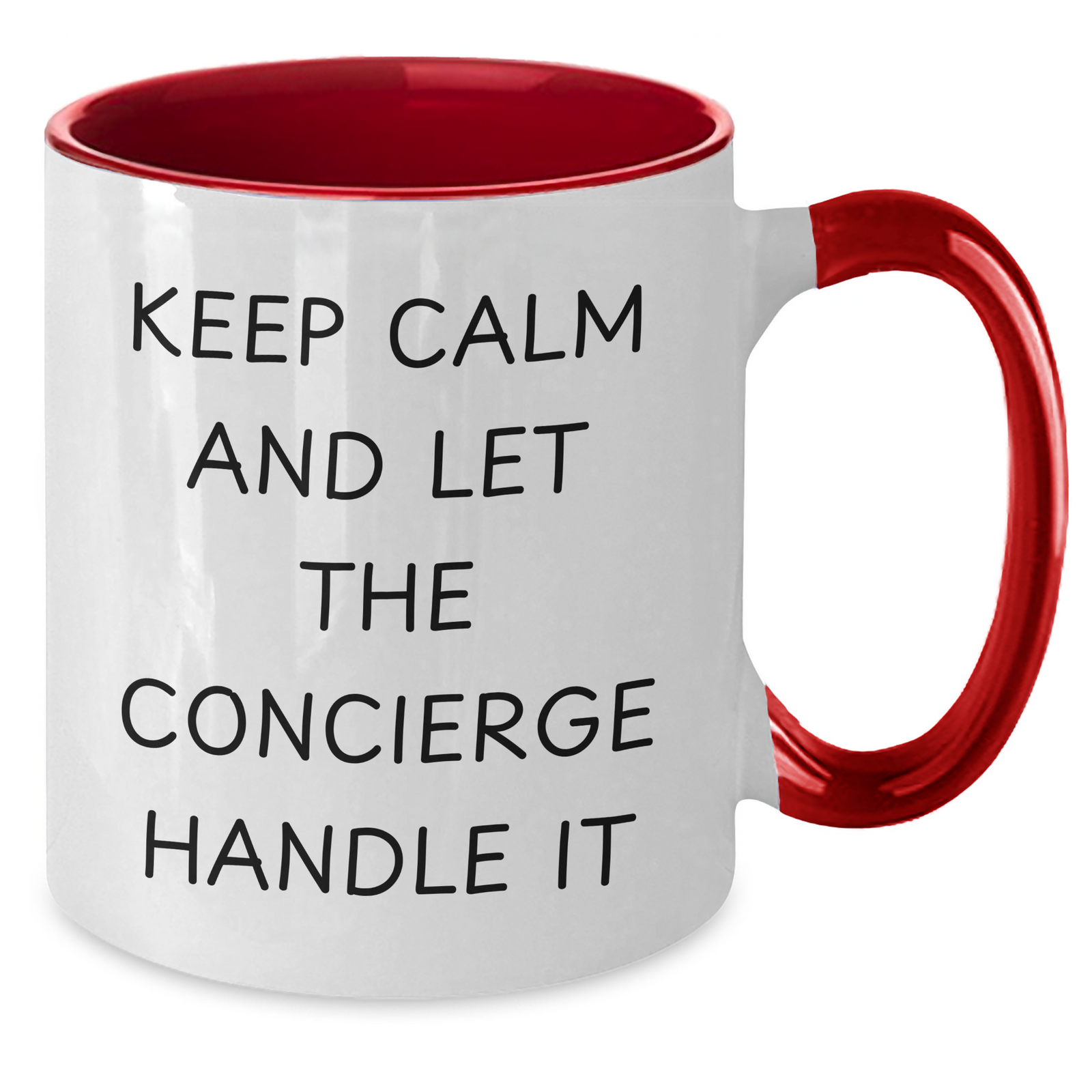 Keep Calm and Let the Concierge Handle It, Funny Concierge Gifts for Men, Two Tone Coffee Mug for Father's Day, Gifts from Friends and Family - Additional