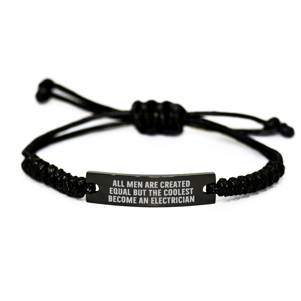 Funny Electrician Gifts for Men Mother's Day Rope Bracelte 'All Men Are Created Equal But The Coolest Become An Electrician' Gifts from Men for Electrician Friend Family - Image 1