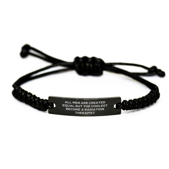 Radiation Therapist Gifts from Men for Mother's Day Unique Rope Bracelet with Funny Quote, Adjustable Black Stainless Steel with Interlaced Rope, Resistant to Rust, Corrosion, and Tarnishing - Image 1