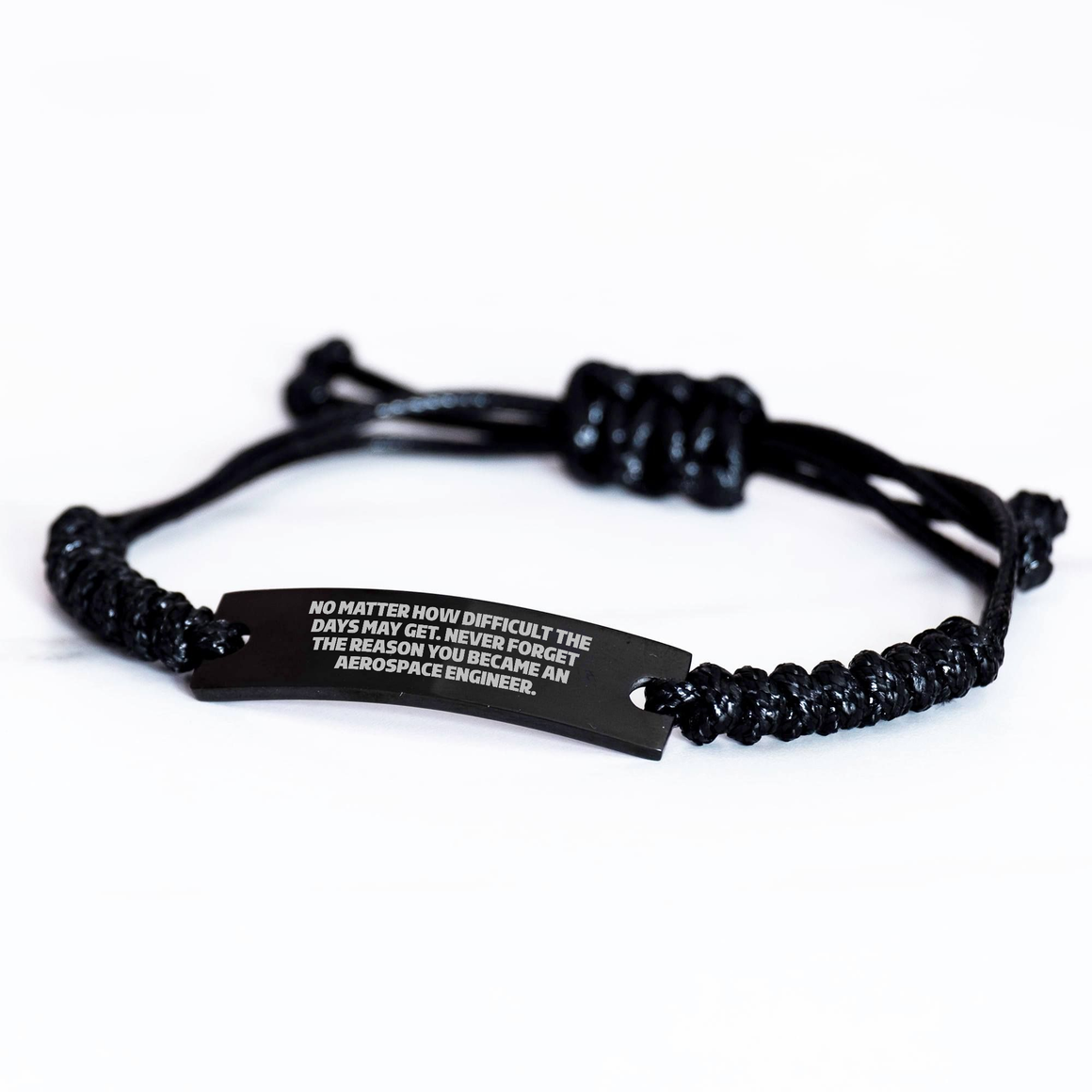 Aerospace Engineer Gifts | Inspirational Rope Bracelet for Mother's Day from Friends - 'No Matter How Difficult The Days May Get' Quote - Image 2