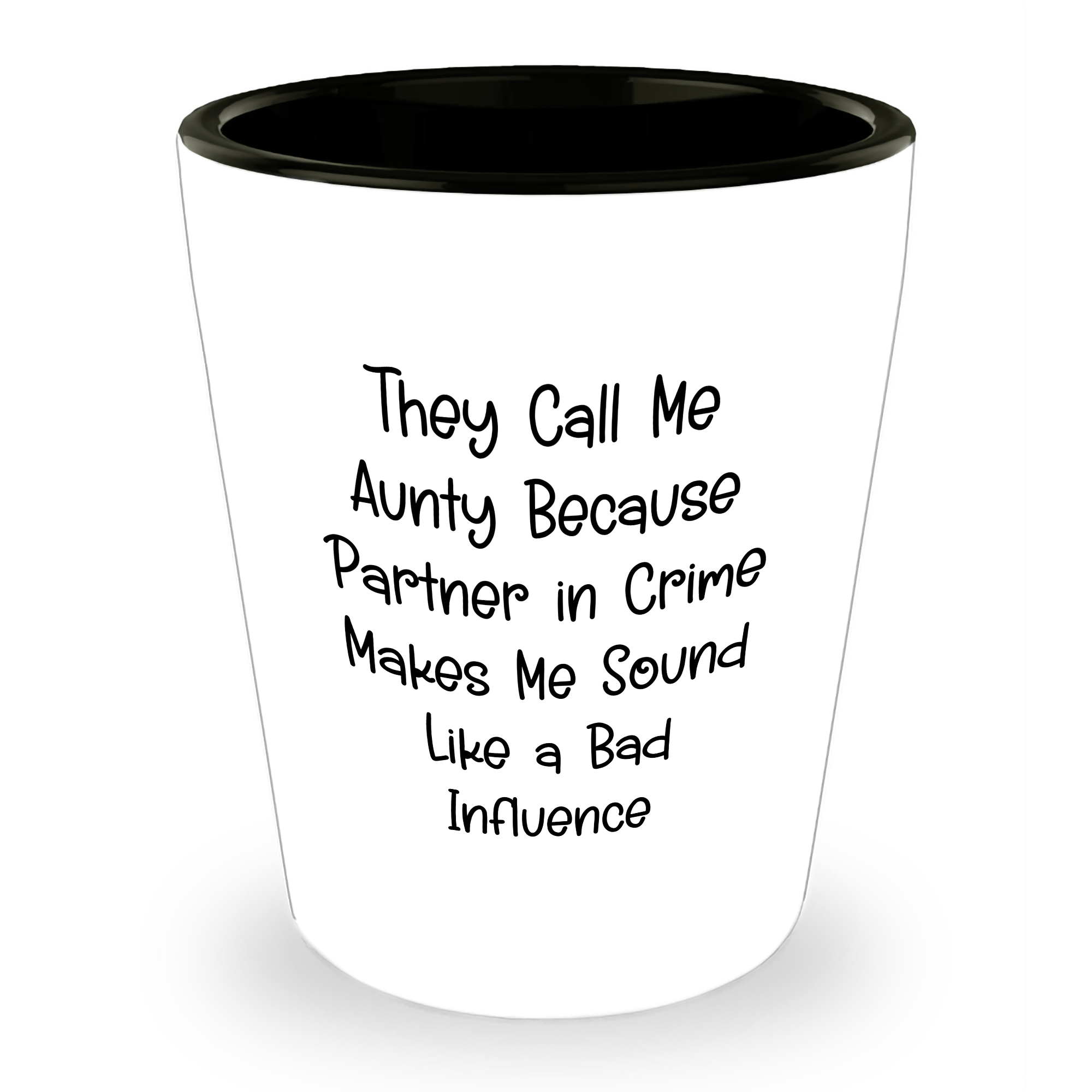 Aunty Partner in Crime Shot Glass, Funny Graduation Gift for Aunty, Gifts from Women to Aunty, Gifts for Aunty, Shot Glass - Image 1