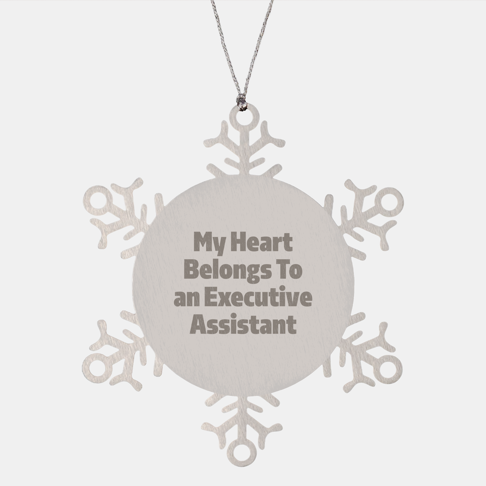 Funny Executive Assistant Gifts from Friends for My Heart Belongs To An Executive Assistant Snowflake Ornament, Unique Christmas Unique Gifts for Executive Assistants - Image 1