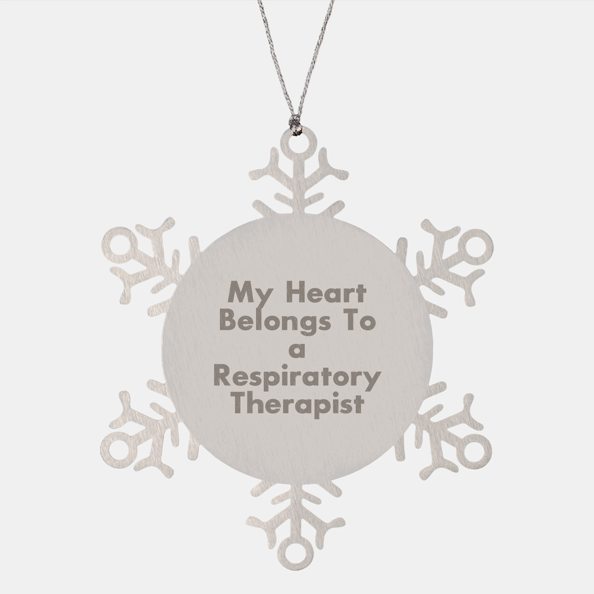 Funny Respiratory Therapist Gifts, My Heart Belongs To A Respiratory Therapist, Snowflake Ornament, Christmas Unique Gifts from Friends, Gifts for Respiratory Therapist - Image 1
