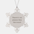 Vermont Snowflake Ornament, 'There's No Place Like Vermont' Quote, Shatterproof Premium Stainless Steel, Gifts from Friends to Vermont Lovers - Image 1
