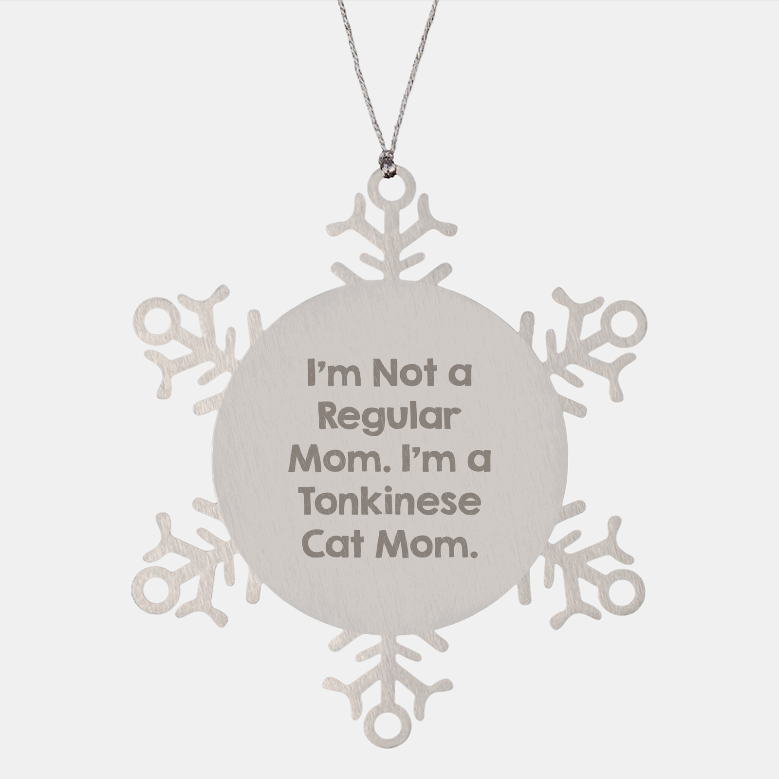 Funny Tonkinese Cat Mom Snowflake Ornament Gifts from Friends and Family for Christmas - Image 1