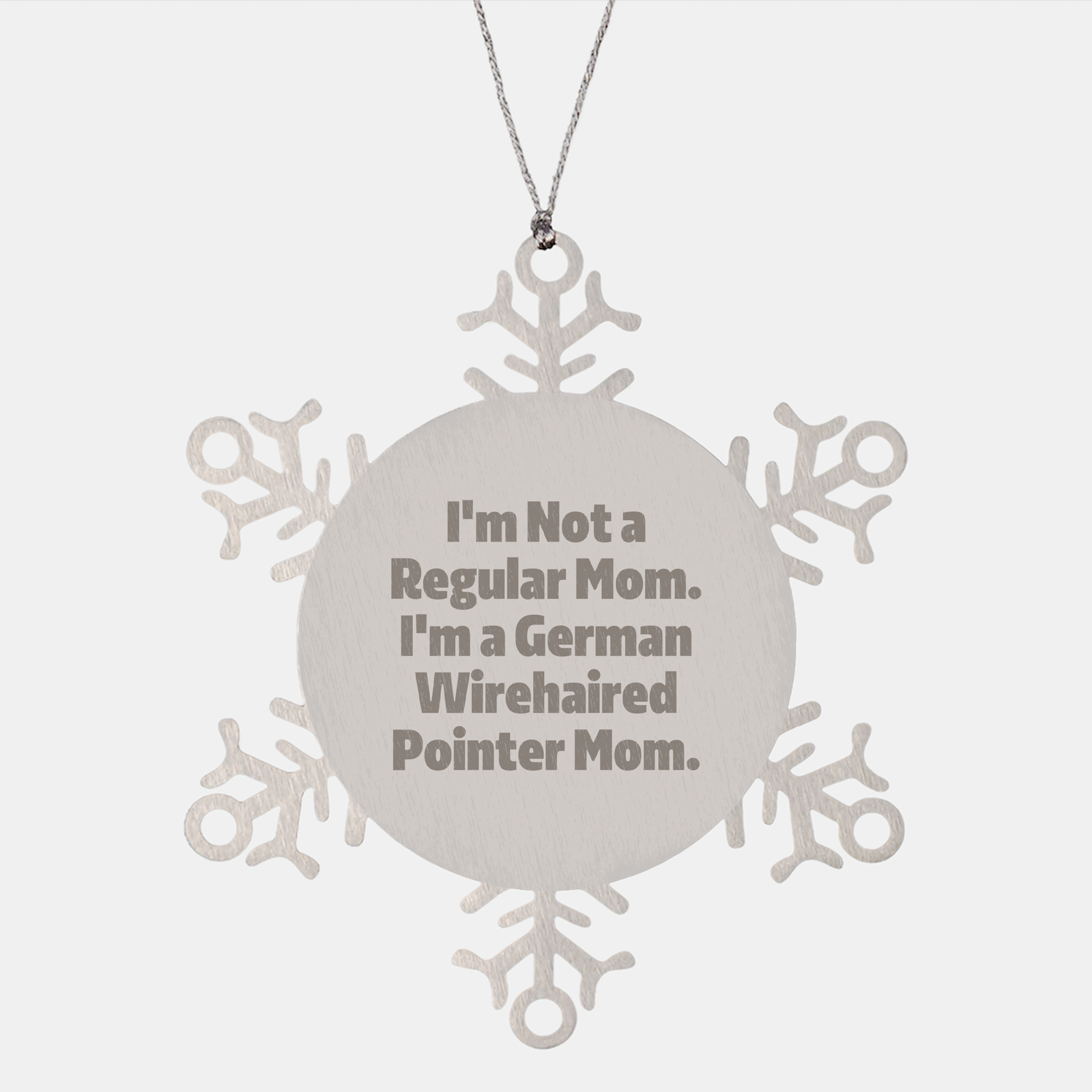 Funny German Wirehaired Pointer Dog Mom Gifts for Christmas - Snowflake Ornament from Friends, Family, or Coworkers for German Wirehaired Pointer Dog Lovers - Image 1