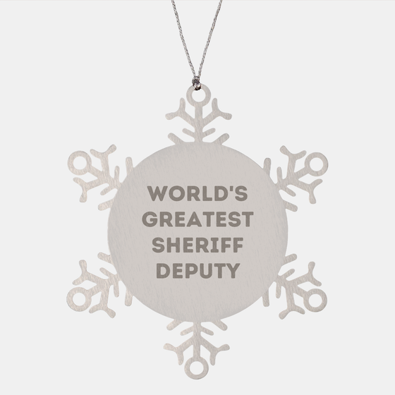 World's Greatest Sheriff Deputy Snowflake Ornament Gifts for Sheriff Deputy Men, Unique Christmas Unique Gifts from Friends - Image 1