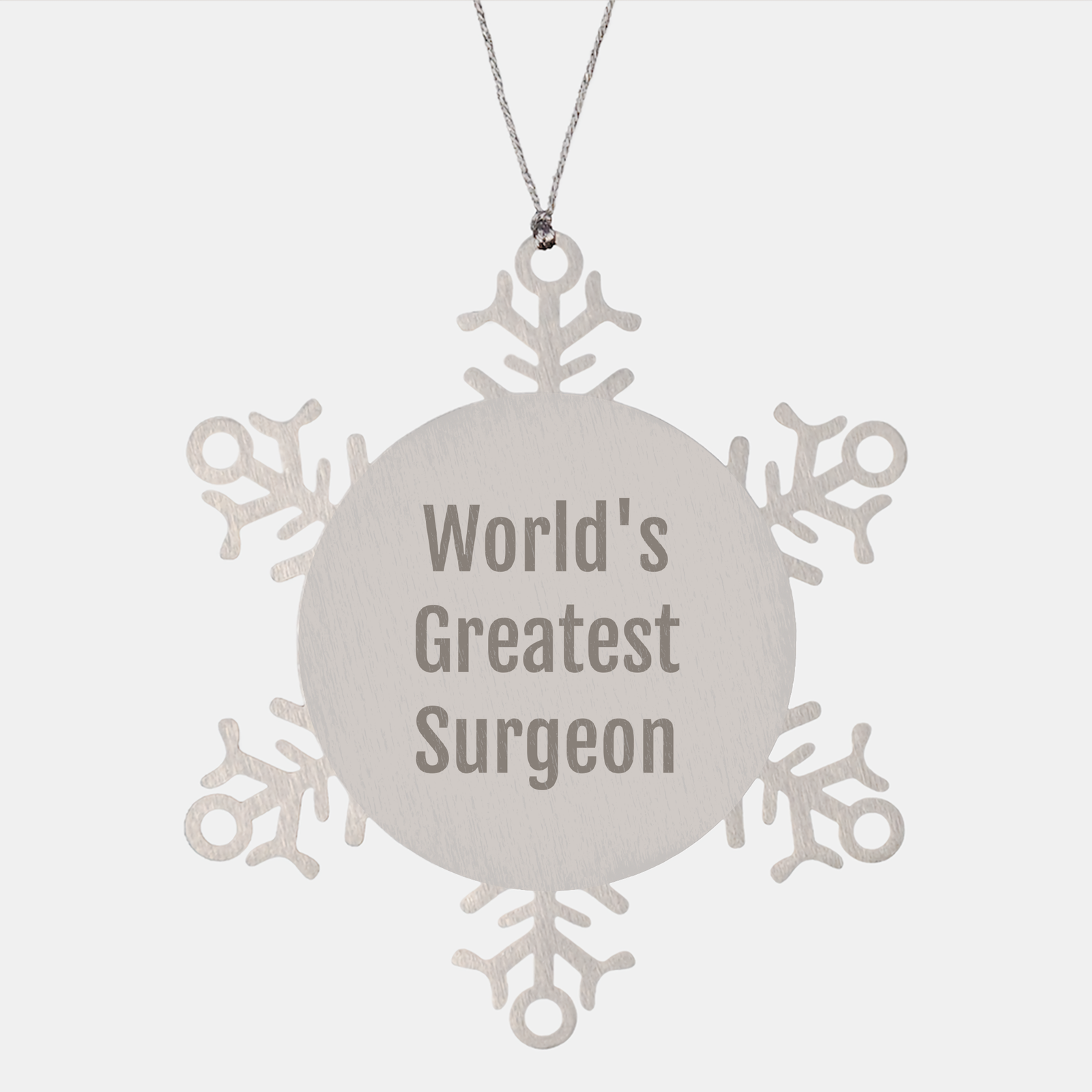 Gifts from Surgeons to Friends - 'World's Greatest Surgeon' Snowflake Ornament for Christmas - Image 1