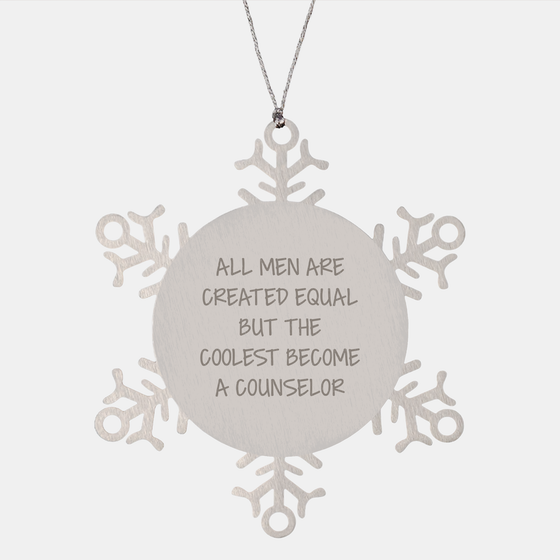 Funny Counselor Gifts from Men, Snowflake Ornament for Counselor, Christmas Unique Gifts for Men - Image 1