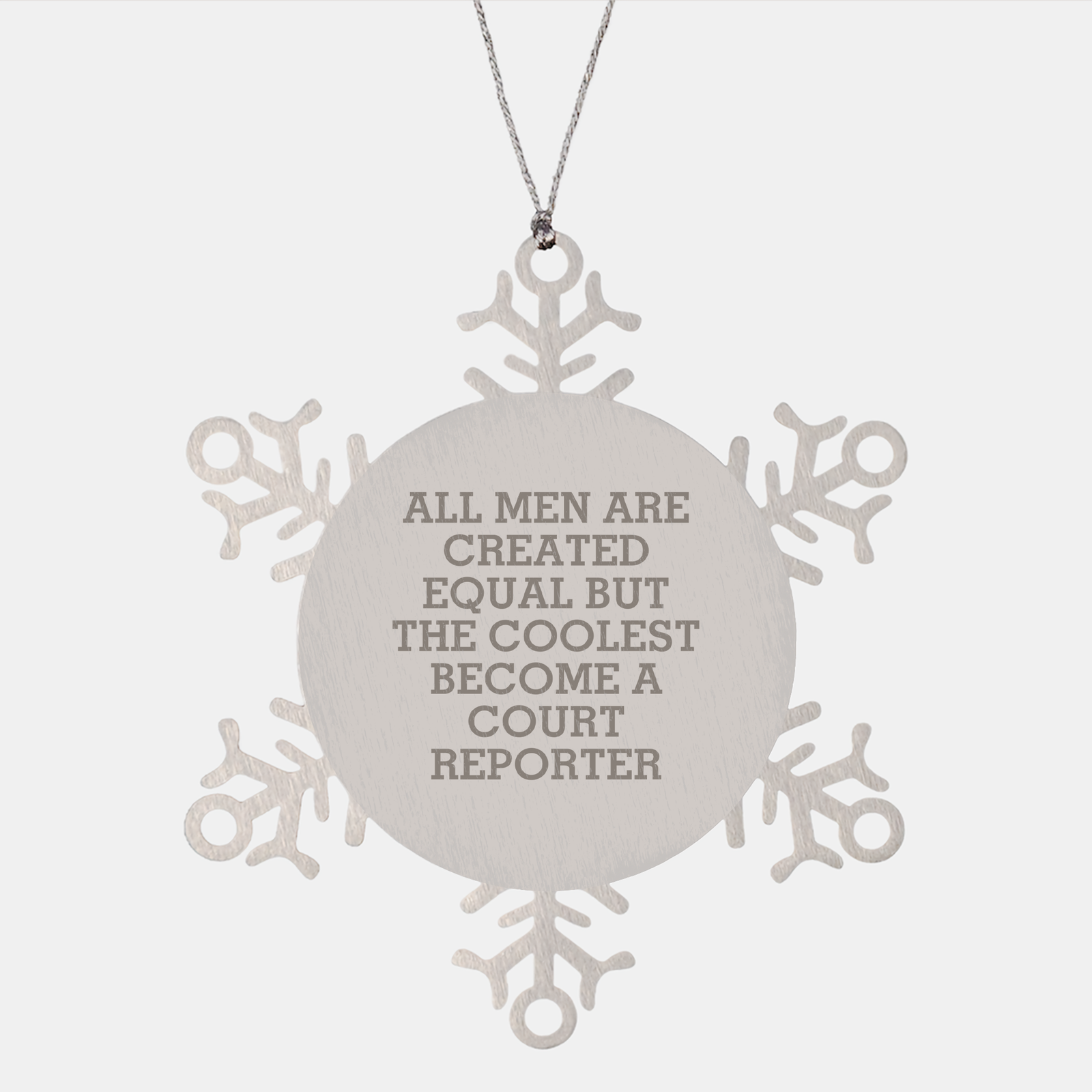 Funny Court Reporter Gifts from Men for Court Reporters, Snowflake Ornament for Christmas Unique Gifts - Image 1