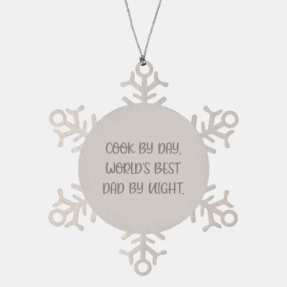 Cook by Day, Snowflake Ornament by Night, Funny Christmas Unique Gift for Cook Lovers, 3.14 Inch Stainless Steel Ornament from Gifts for Cook - Image 1