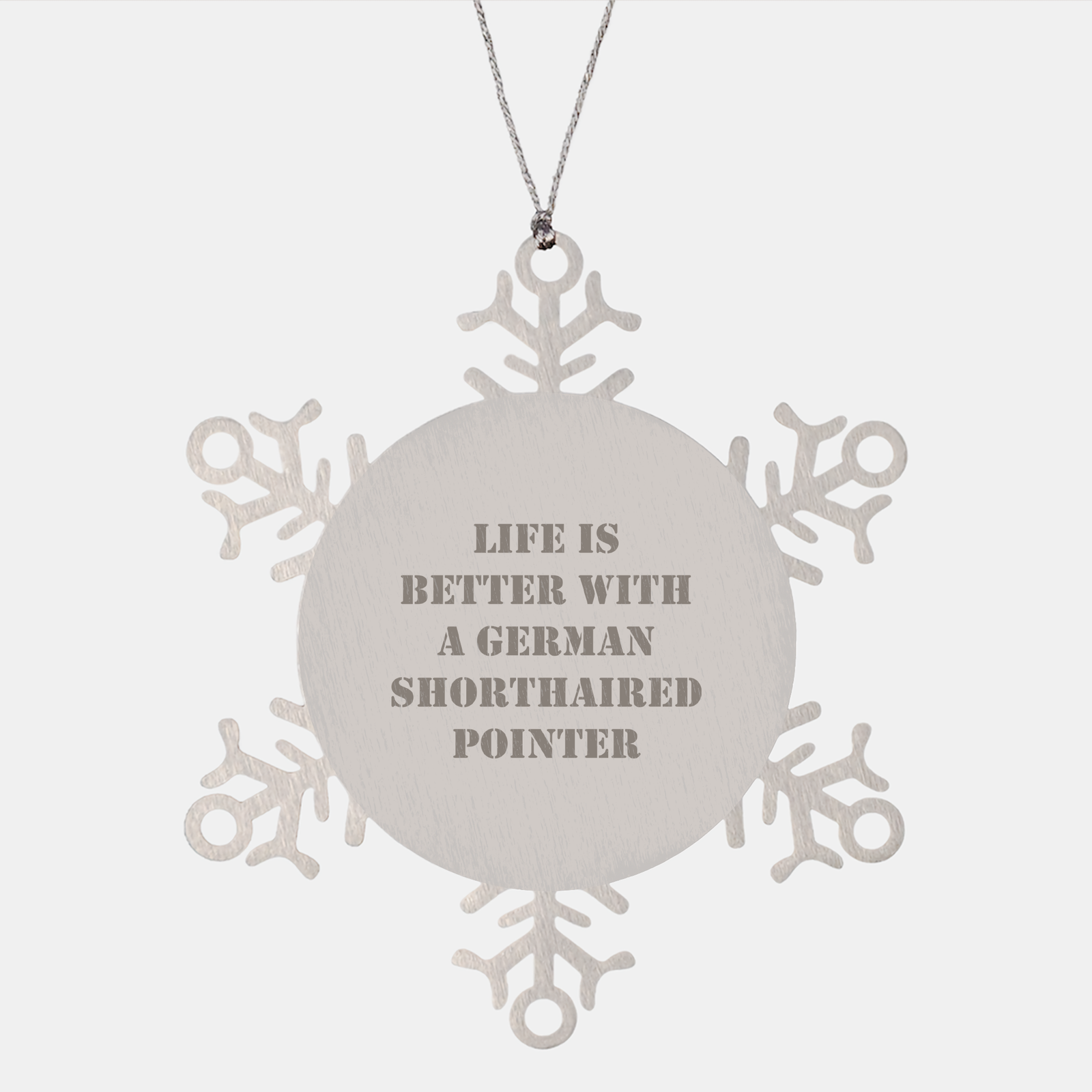 German Shorthaired Pointer Dog Lover Gifts: Funny Snowflake Ornament for Christmas, Shatterproof Stainless Steel, 3.14 Inch Diameter, Gifts from Dog Parents to Dog Lovers - Image 1