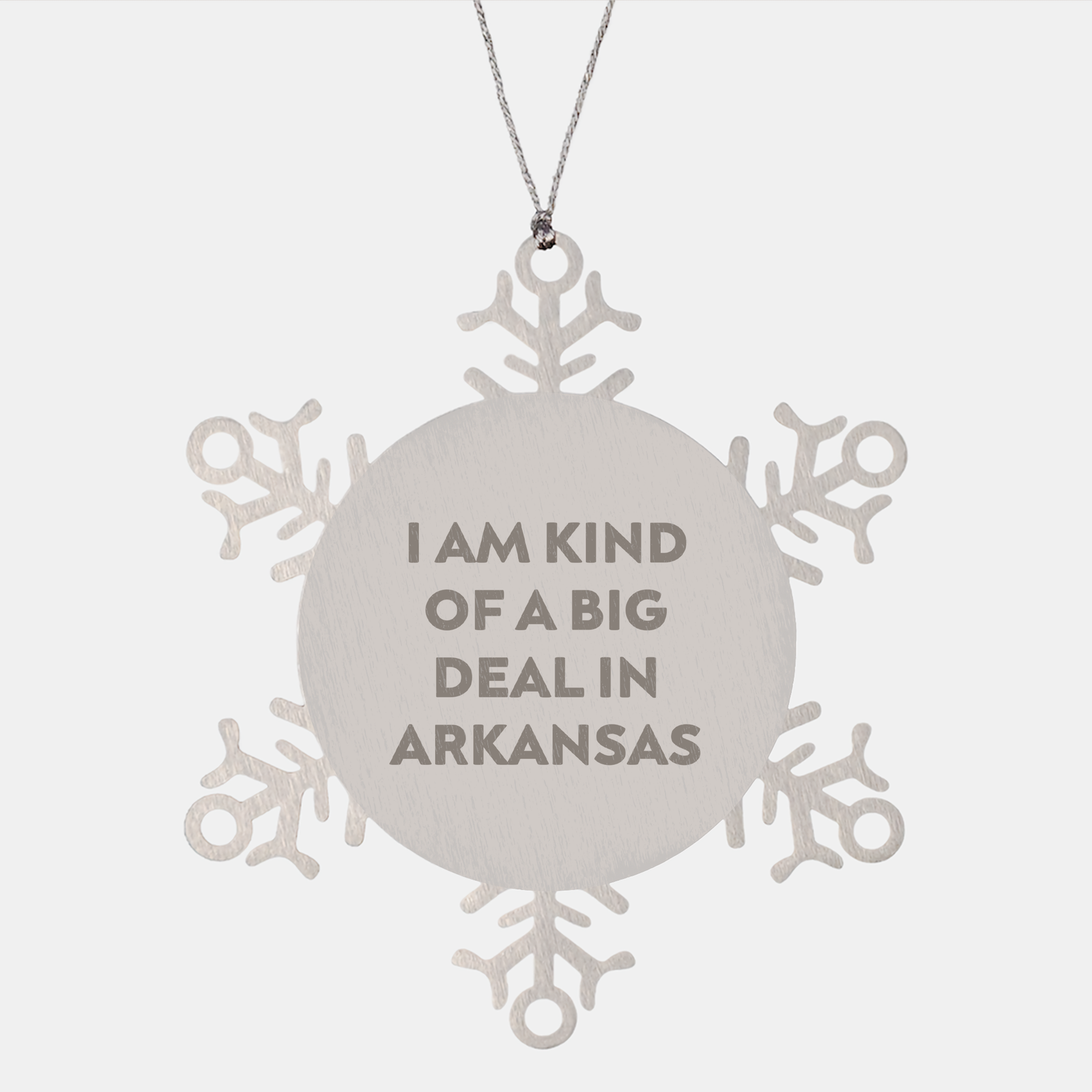 Arkansas Snowflake Ornaments, Funny Quote Gifts for Friends, Family, or Coworkers from Arkansas, Unique Christmas Decorations - Image 1