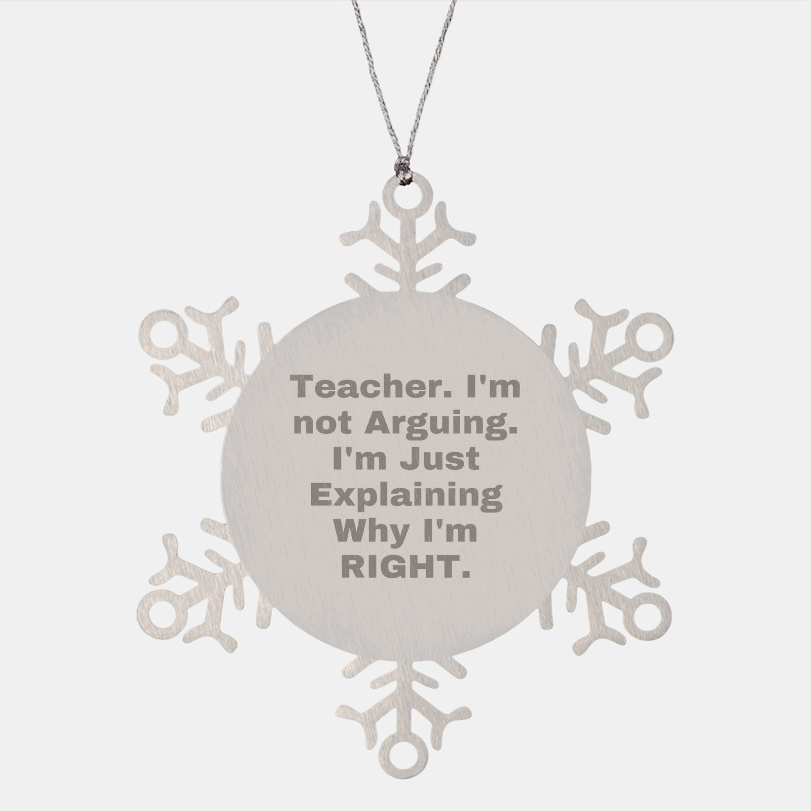 Teacher Snowflake Ornament Gifts from Men to Teacher, Snowflake Ornament Quote Funny Christmas Unique Gifts for Teacher Friends Coworkers - Image 1