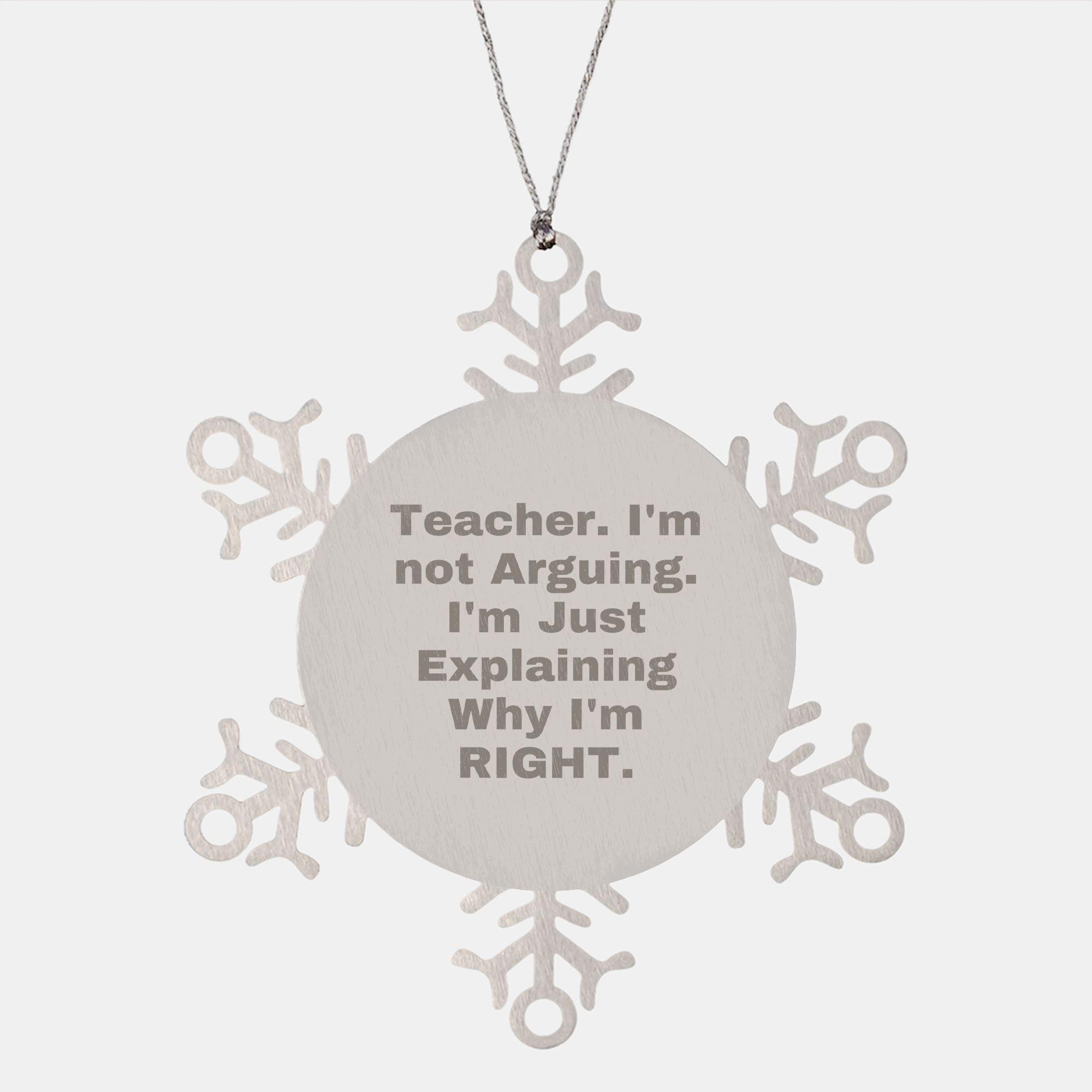 Teacher Snowflake Ornament Gifts from Men to Teacher, Snowflake Ornament Quote Funny Christmas Unique Gifts for Teacher Friends Coworkers - Image 1