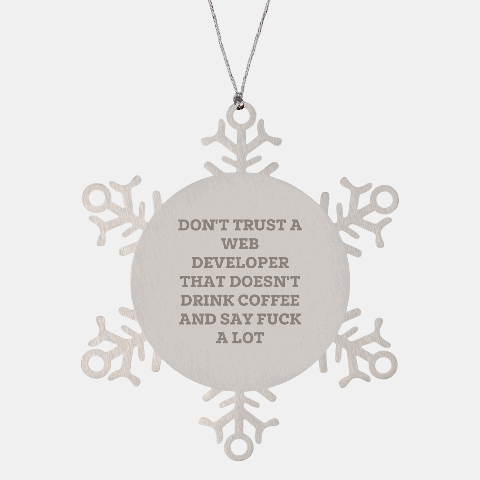Funny Web Developer Gifts Snowflake Ornament Christmas Memorable Presents from Friends for Funny Coffee Lovers - Image 1