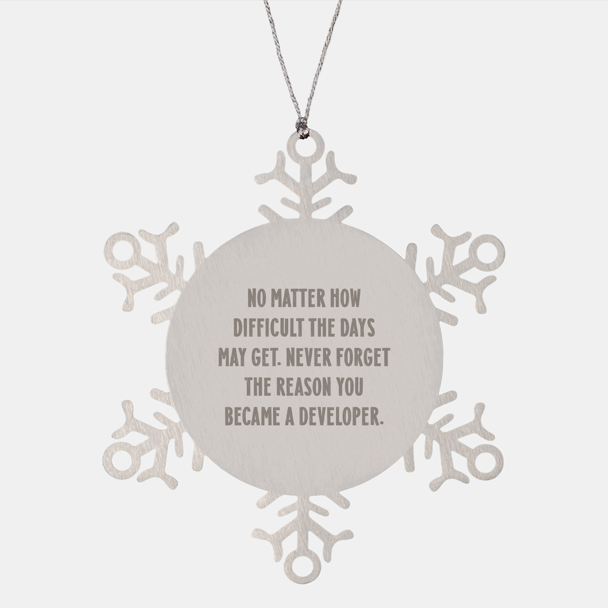 Developers&#39; Snowflake Ornament Gifts from Friends, for Men, with Inspirational Quote, Made from Premium Stainless Steel, for Christmas - Image 1