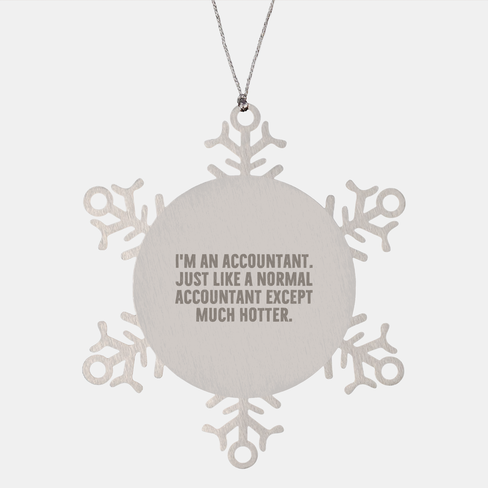 Accountant Gifts from Friends for Christmas, Hot Accountant Snowflake Ornament, I'm An Accountant. Just Like A Normal Accountant Except Much Hotter., Shatterproof Stainless Steel - Image 1