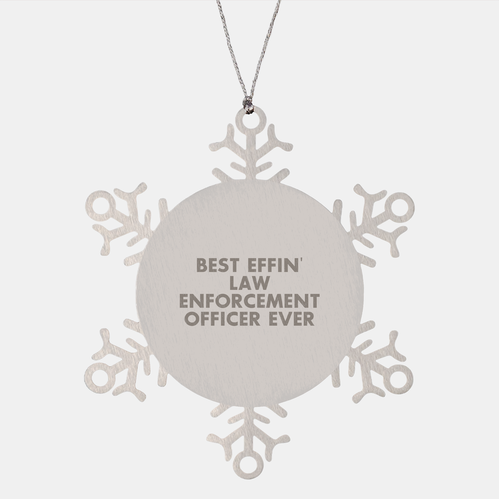 Best Effin' Law Enforcement Officer Ever Funny Snowflake Ornament Gifts for Law Enforcement Officer Christmas Memorable Presents from Friends and Family Unique Gifts for Law Enforcement Officers - Image 1