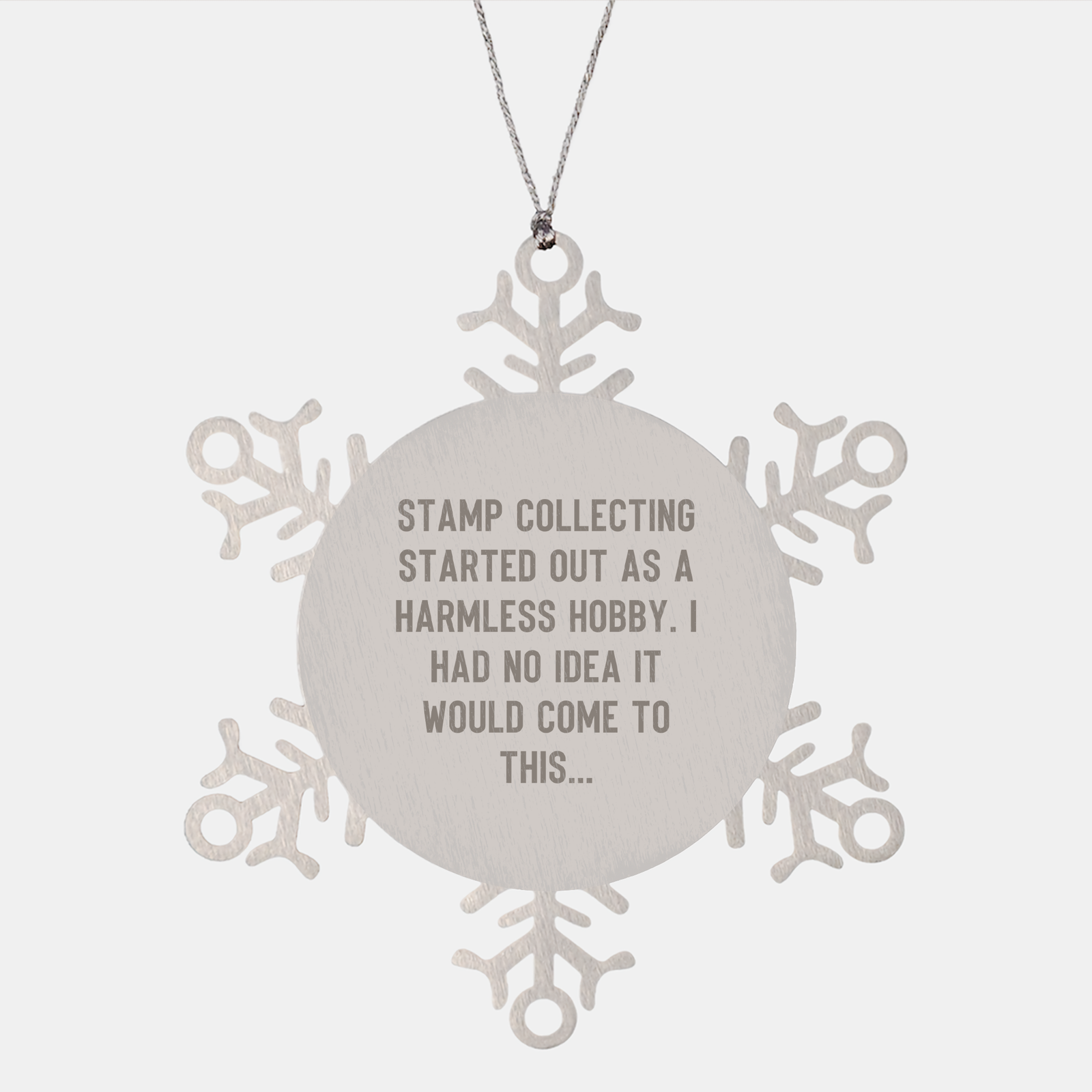 Funny Stamp Collecting Obsession Led Me Here Snowflake Ornament Gifts for Stamp Collectors on Christmas from Grandma to Grandkids - Image 1